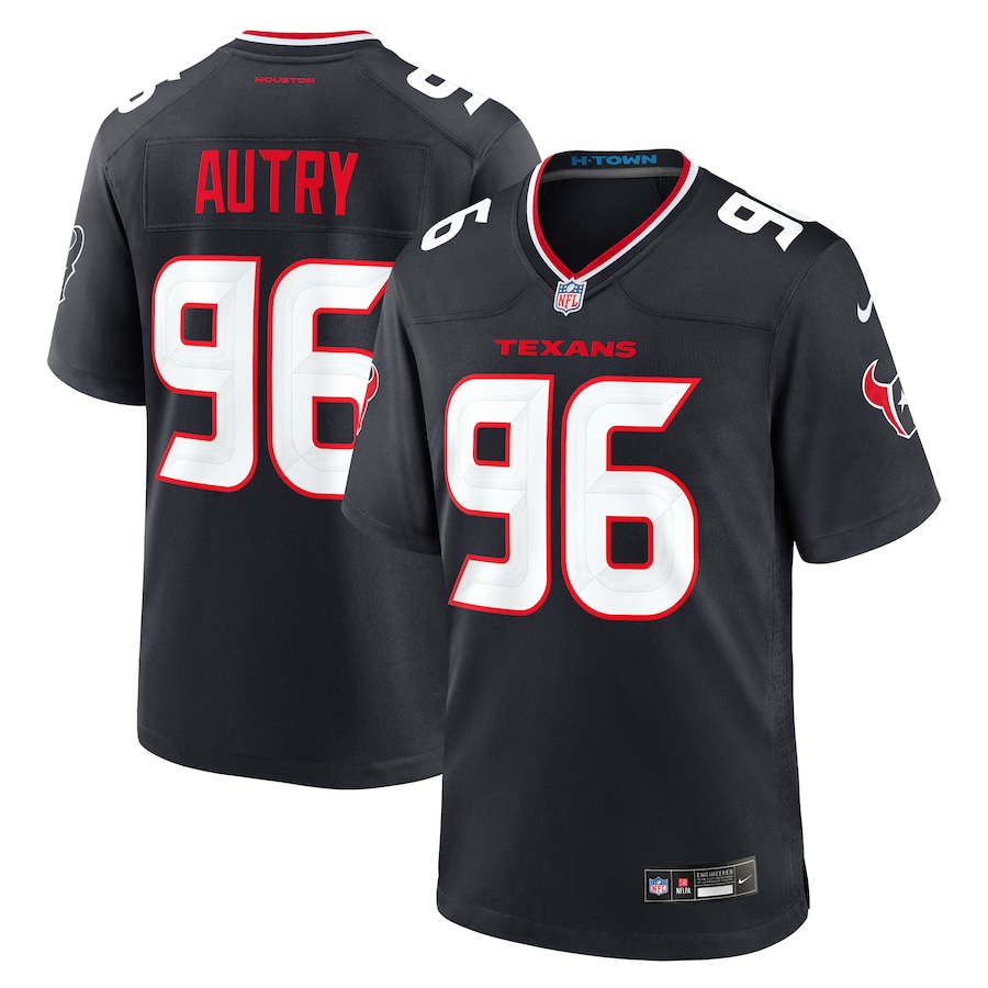 Men's Houston Texans Denico Autry Nike Navy Team Game Jersey