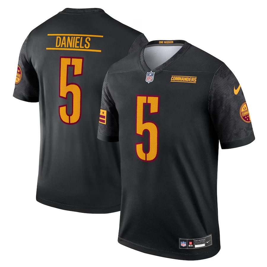 Men's Washington Commanders Jayden Daniels Nike Black Legend Player Performance Top