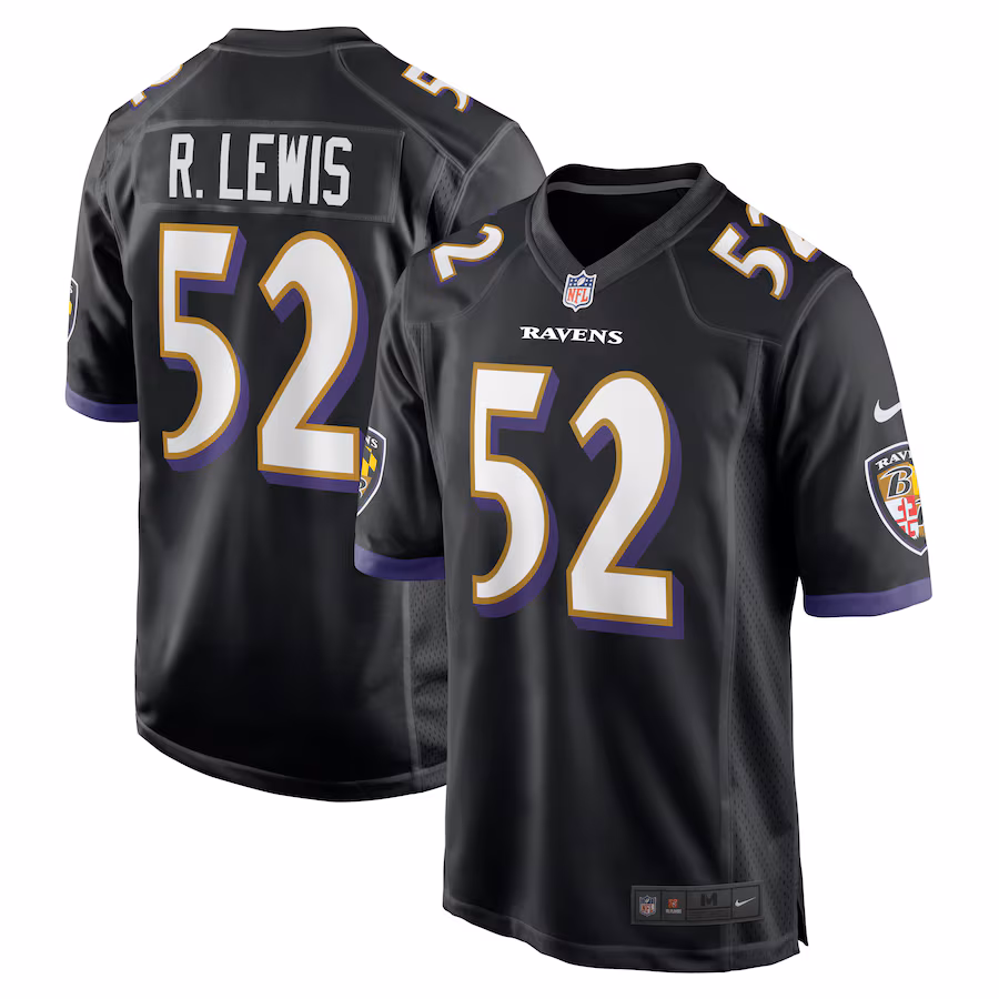 Men's Baltimore Ravens Ray Lewis Nike Black Retired Player Alternate Game Jersey