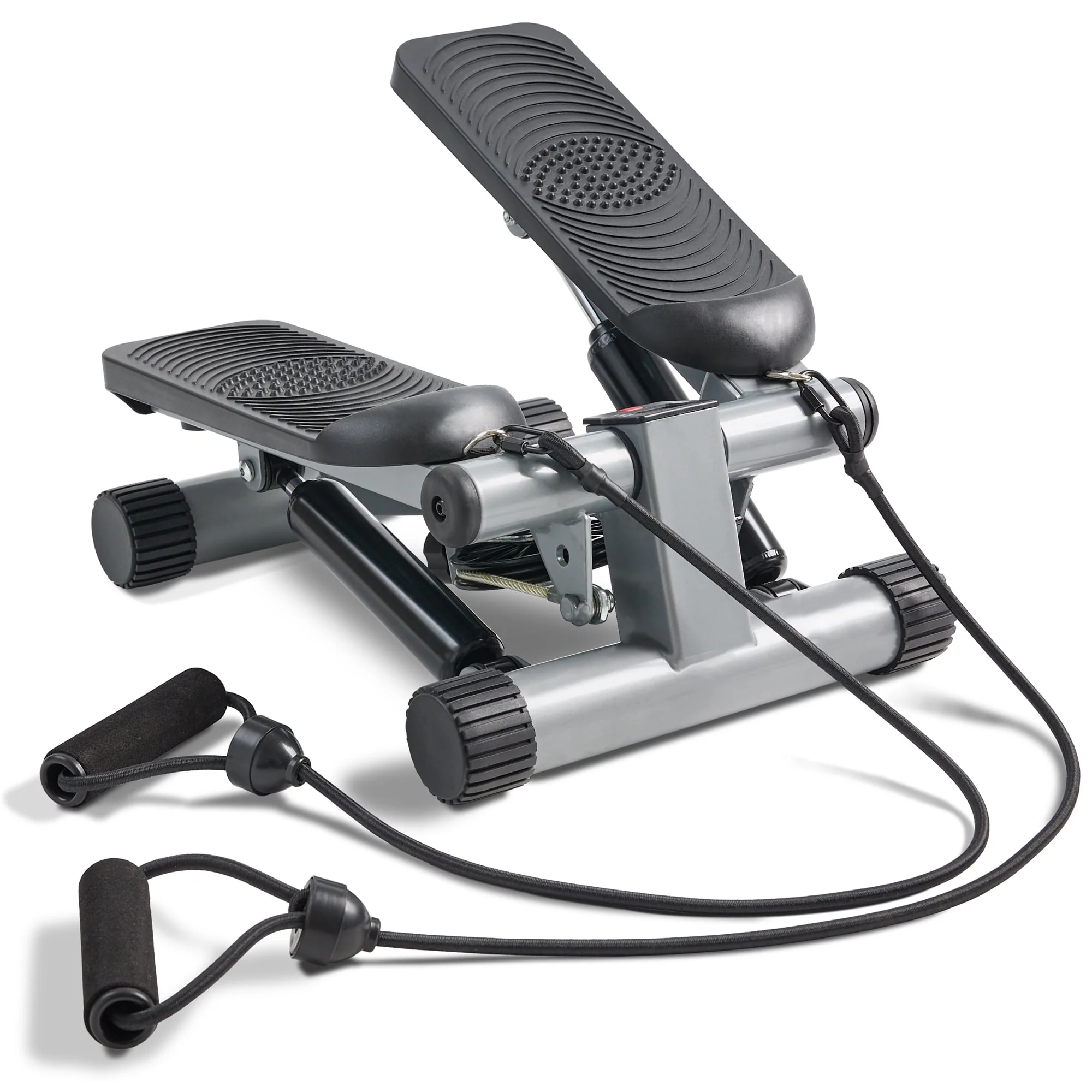 Sunny Health & Fitness NO. 012-S Mini Stepper Step Machine w/ Resistance Bands and LCD Monitor