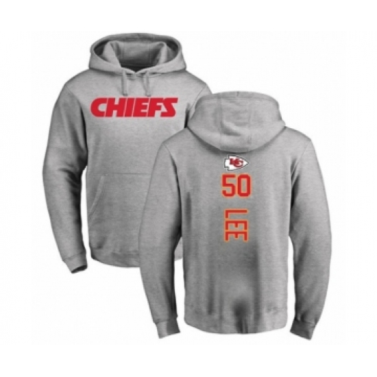 Football Kansas City Chiefs #50 Darron Lee Ash Backer Pullover Hoodie