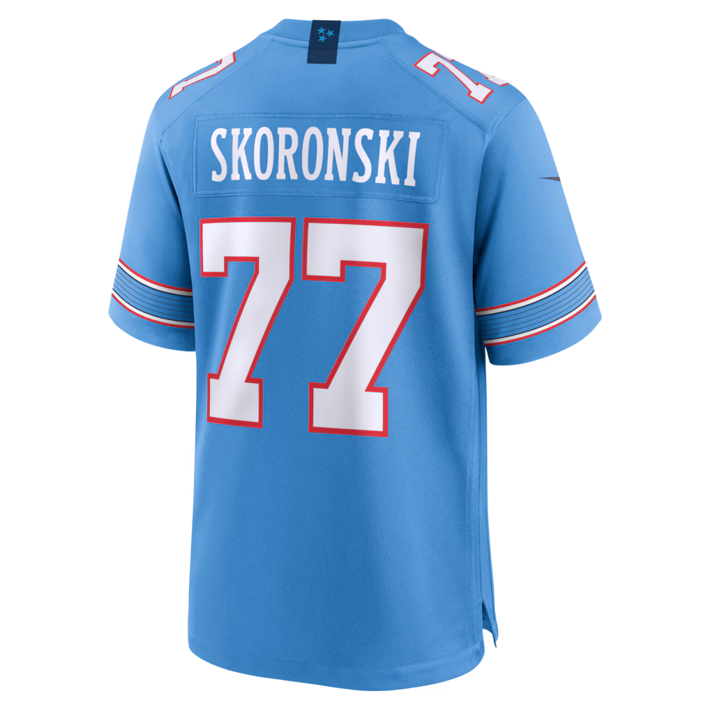 Men's Tennessee Titans Peter Skoronski Nike Light Blue Vapor F.U.S.E. Stitched Limited Jersey