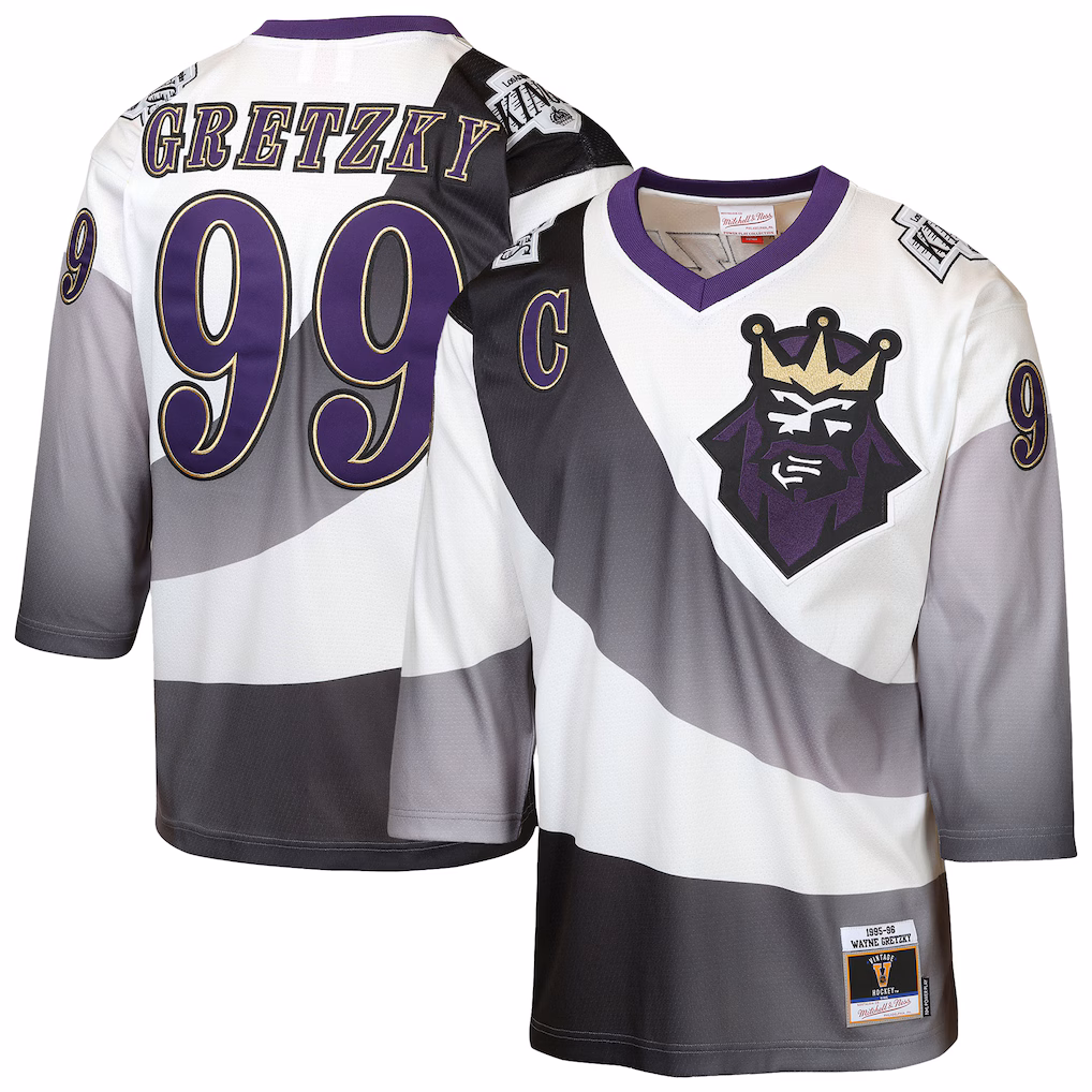 Youth Los Angeles Kings Wayne Gretzky Mitchell & Ness White 1995/96 Power Play Throwback Alternate Player Jersey with Captain Patch