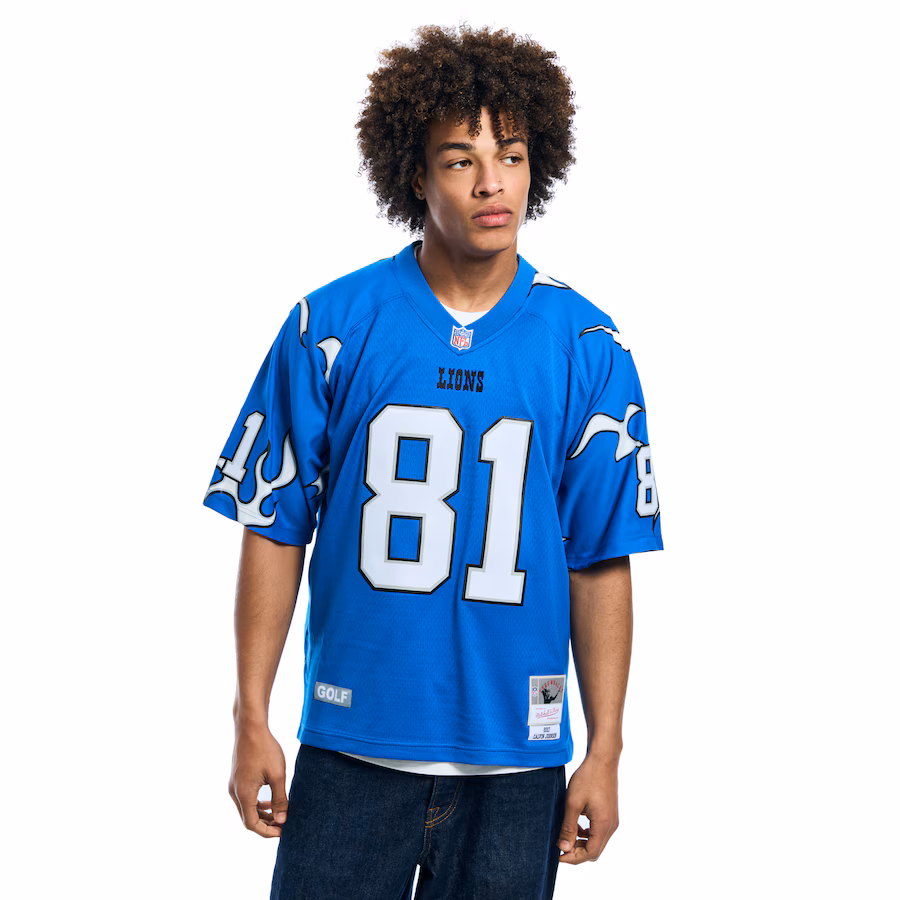 Unisex Detroit Lions Calvin Johnson Mitchell & Ness x Golf Wang Blue 2007 Legacy Fashion Jersey