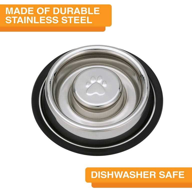 Neater Pet Brands Stainless Steel Slow Feed Bowl Non-Tip & Non-Skid - Pet Supplies online store
