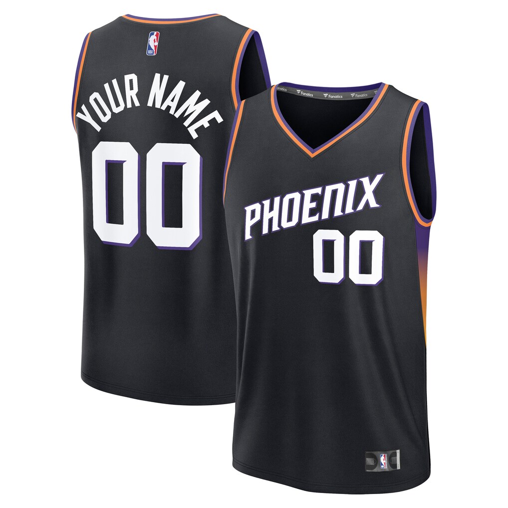Men's Phoenix Suns Fanatics Black Fast Break Custom Jersey - Icon Edition
