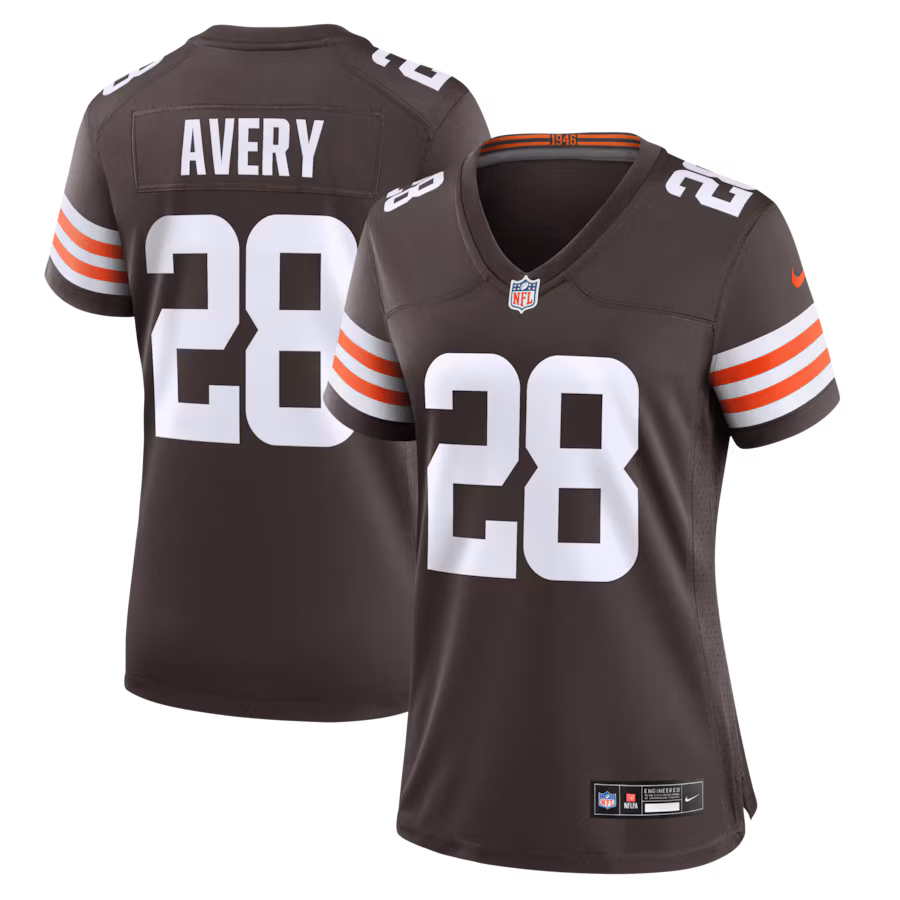 Women's Cleveland Browns Tre Avery Nike Brown Team Game Jersey