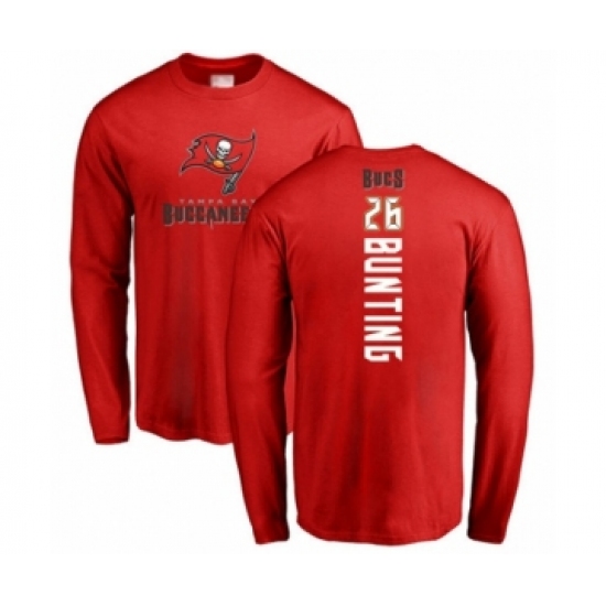 Football Tampa Bay Buccaneers #26 Sean Bunting Red Backer Long Sleeve T-Shirt