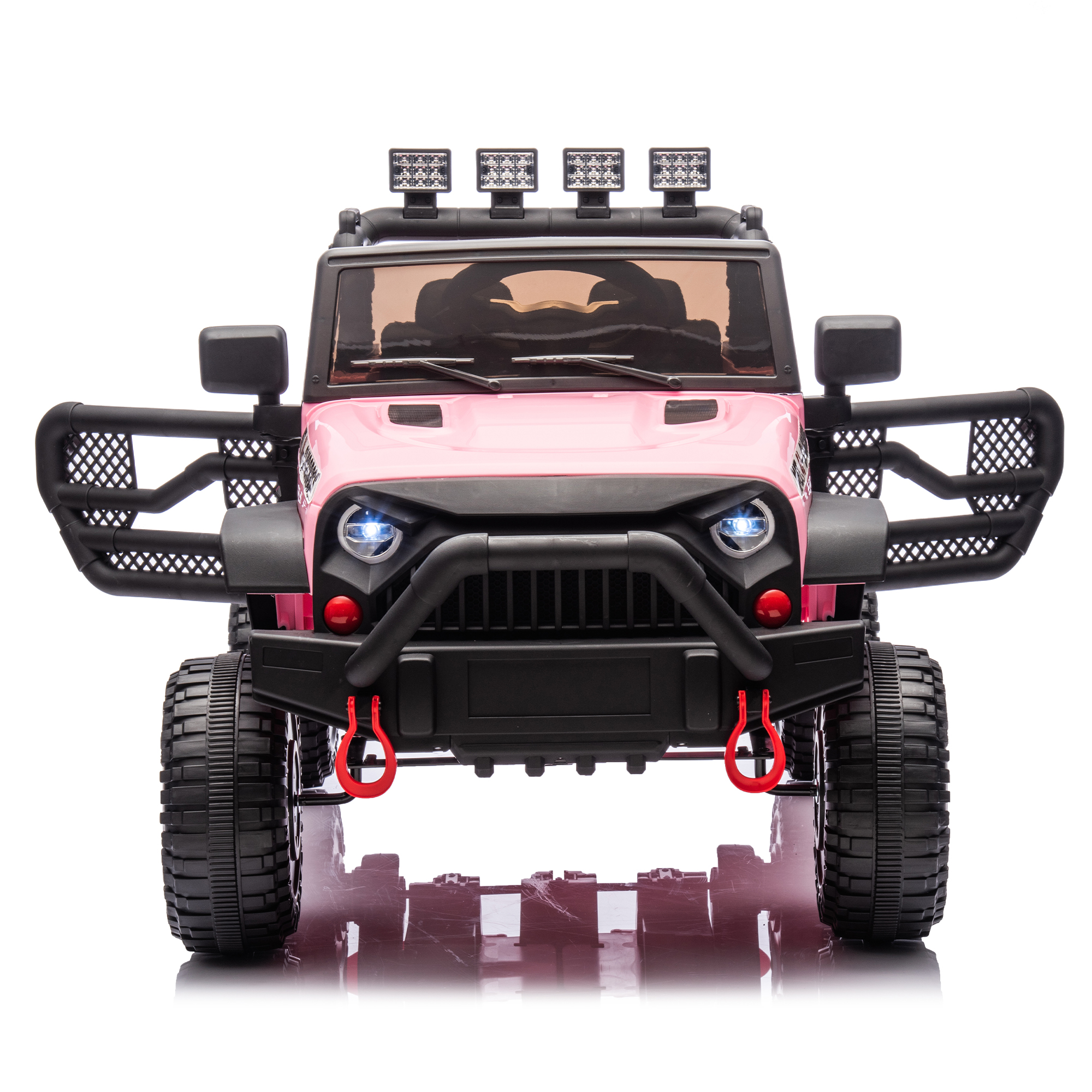 Track 7 24V Ride on Car Truck, Battery Powered Ride on Car with Remote Control,  400W Electric Vehicle w/3 Speeds, Bluetooth, Music Player for Boys Girls Aged 3+, Pink - Curated Treasures Market