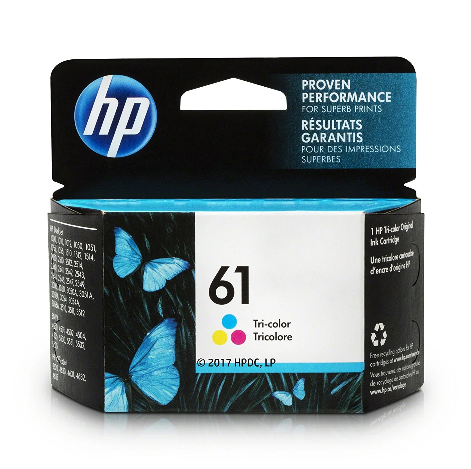 HP 61 Ink Cartridge, Tri-color (CH562WN) 2 Pack