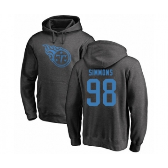 Football Tennessee Titans #98 Jeffery Simmons Ash One Color Pullover Hoodie