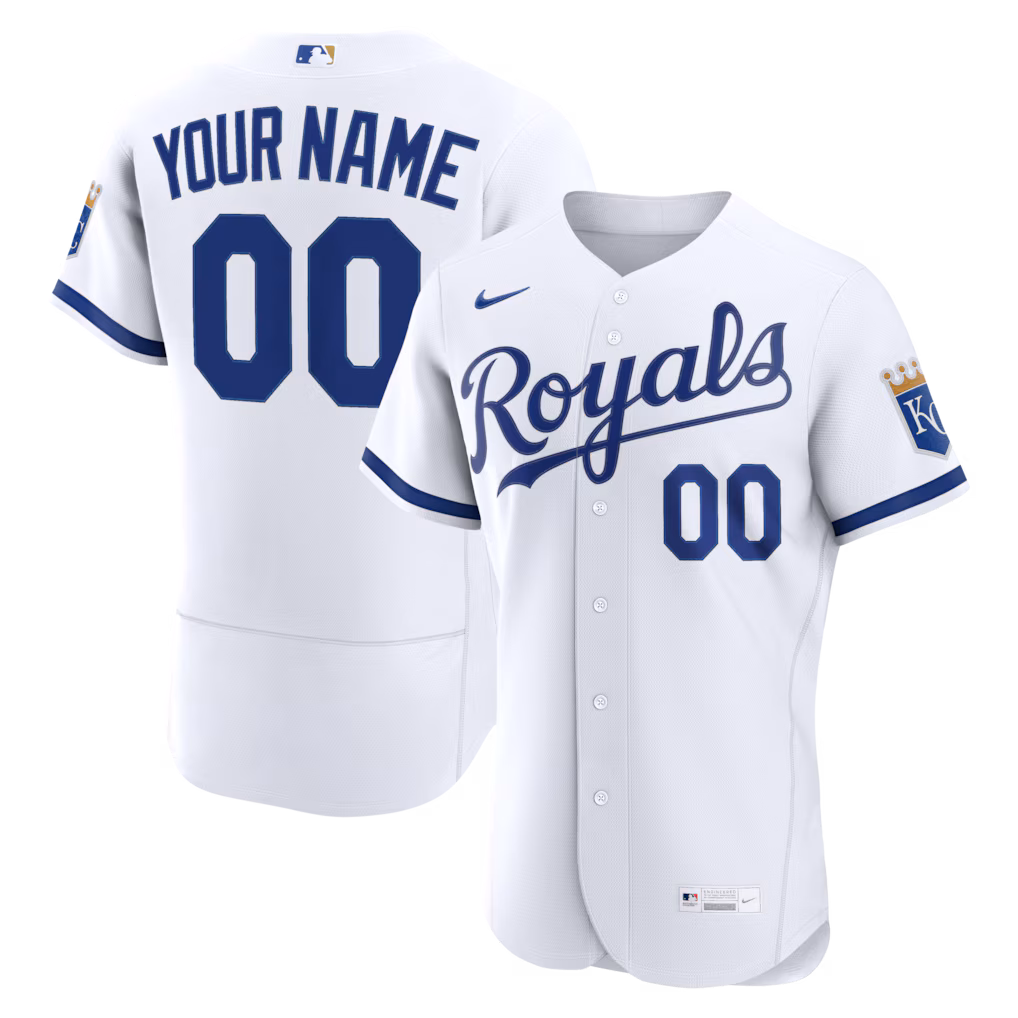 Men's Kansas City Royals Nike White Home Authentic Custom Jersey
