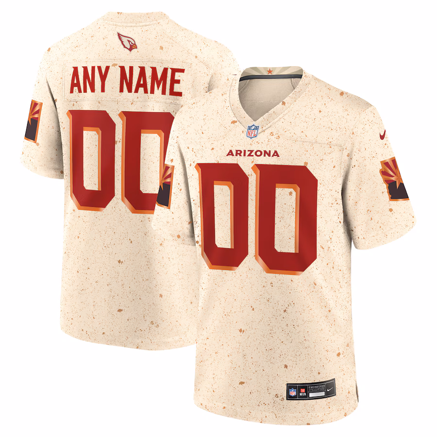 Men's Arizona Cardinals Nike Natural 2025 Rivalries Collection Custom Game Jersey