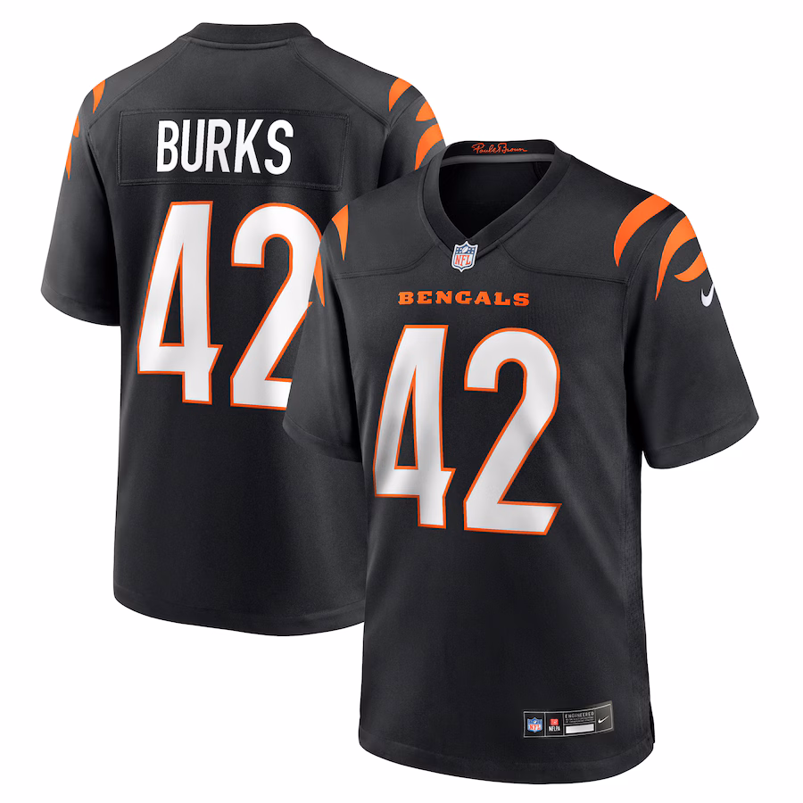 Men's Cincinnati Bengals Oren Burks Nike Black Team Game Jersey
