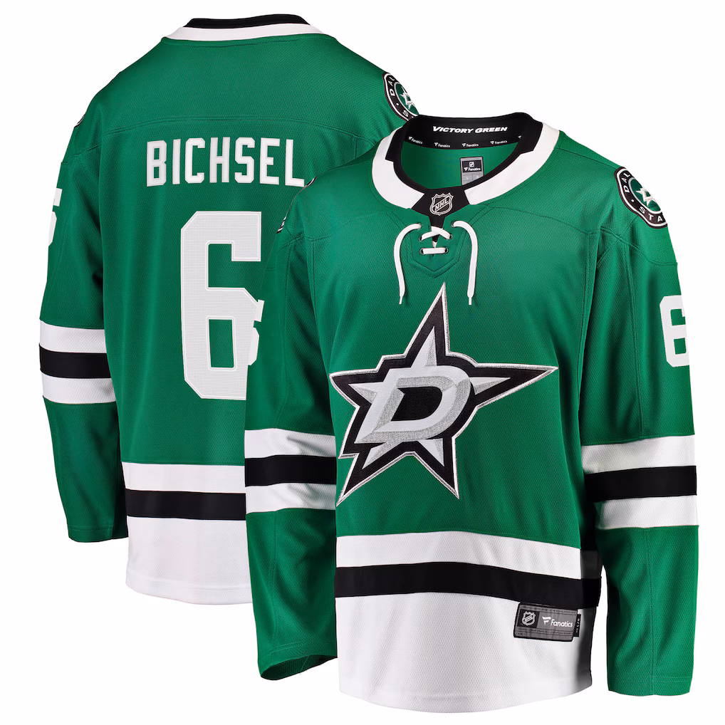 Men's Dallas Stars Lian Bichsel Fanatics Kelly Green Home Breakaway Jersey