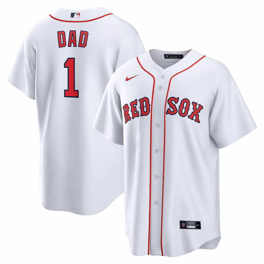 Men's Boston Red Sox Nike White #1 Dad Home Replica Jersey