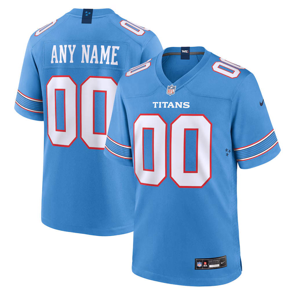Men's Tennessee Titans Nike Light Blue  Custom Jersey