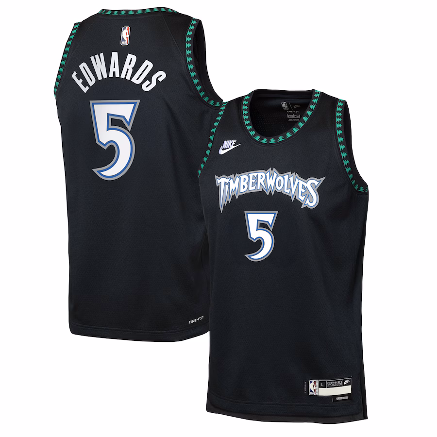 Youth Minnesota Timberwolves Anthony Edwards Nike Black Swingman Jersey - Classic Edition