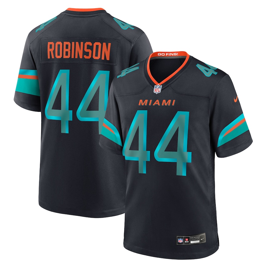 Men's Miami Dolphins Chop Robinson Nike Pitch Blue 2025 Rivalries Collection Game Jersey