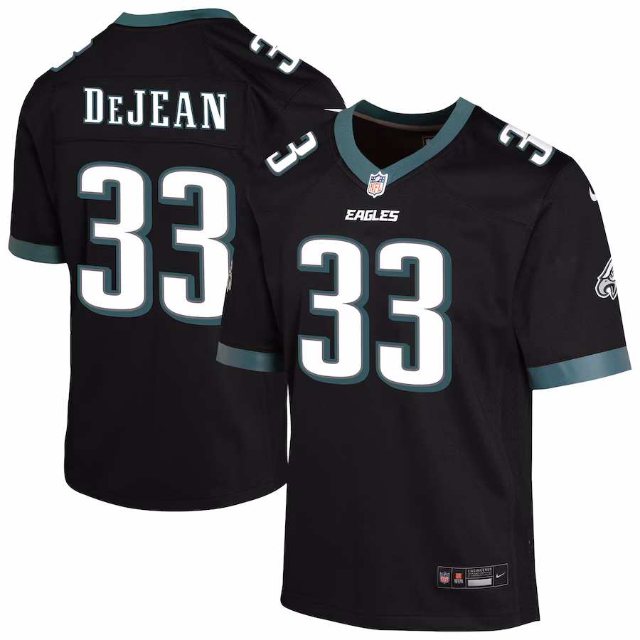 Youth Philadelphia Eagles Cooper DeJean Nike Black Alternate Game Jersey