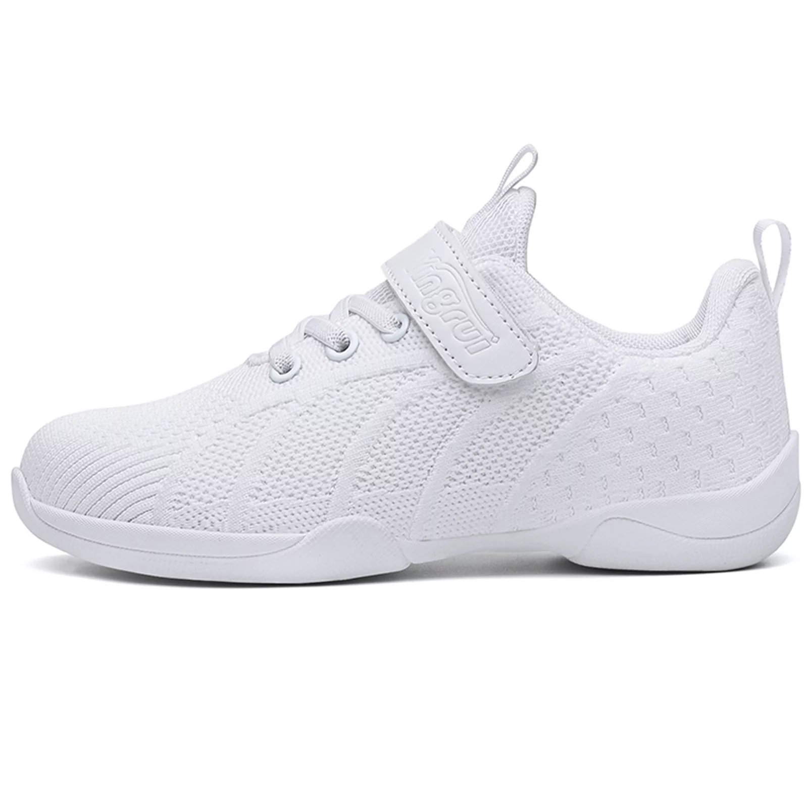 DADAWEN Girls Wihte Cheerleading Shoes Dance Fitness Training Athletic Cheer Sneakers for 13 Little Kid - Curated Treasures Market