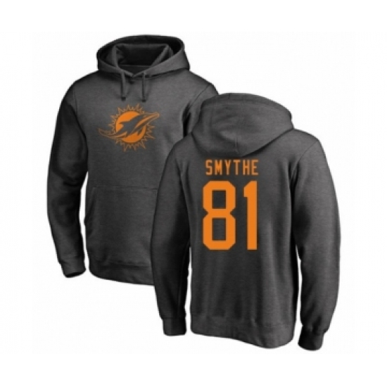 Football Miami Dolphins #81 Durham Smythe Ash One Color Pullover Hoodie