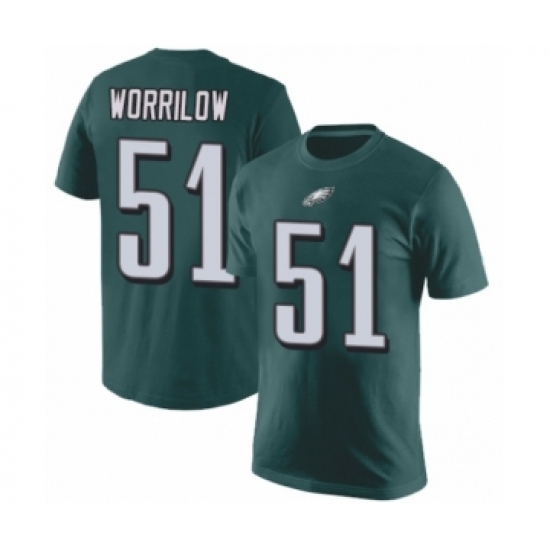 Philadelphia Eagles #51 Paul Worrilow Green Rush Pride Name & Number T-Shirt