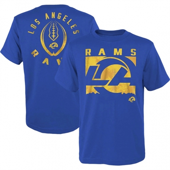 Men's Los Angeles Rams Blue Preschool Liquid Camo Logo T Shirt