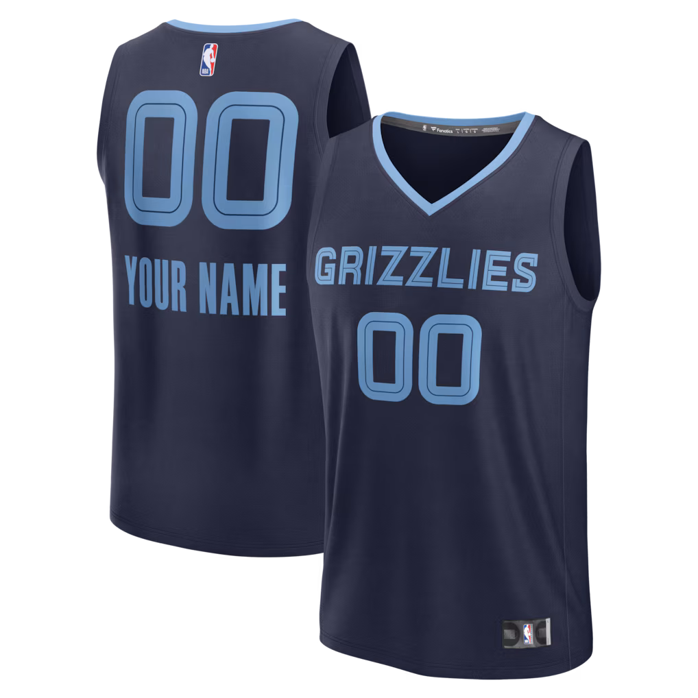 Youth Memphis Grizzlies Fanatics Navy Fastbreak Custom Jersey - Icon Edition