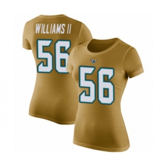 Football Women's Jacksonville Jaguars #56 Quincy Williams II Gold Rush Pride Name & Number T-Shirt