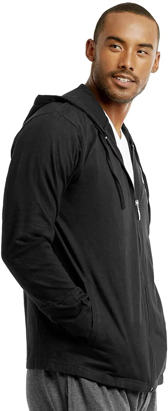 ET TU Hoodie Jacket - Men's Cotton Lightweight Zip Up Hoodie Jacket 2XL, Black - Curated Treasures Market