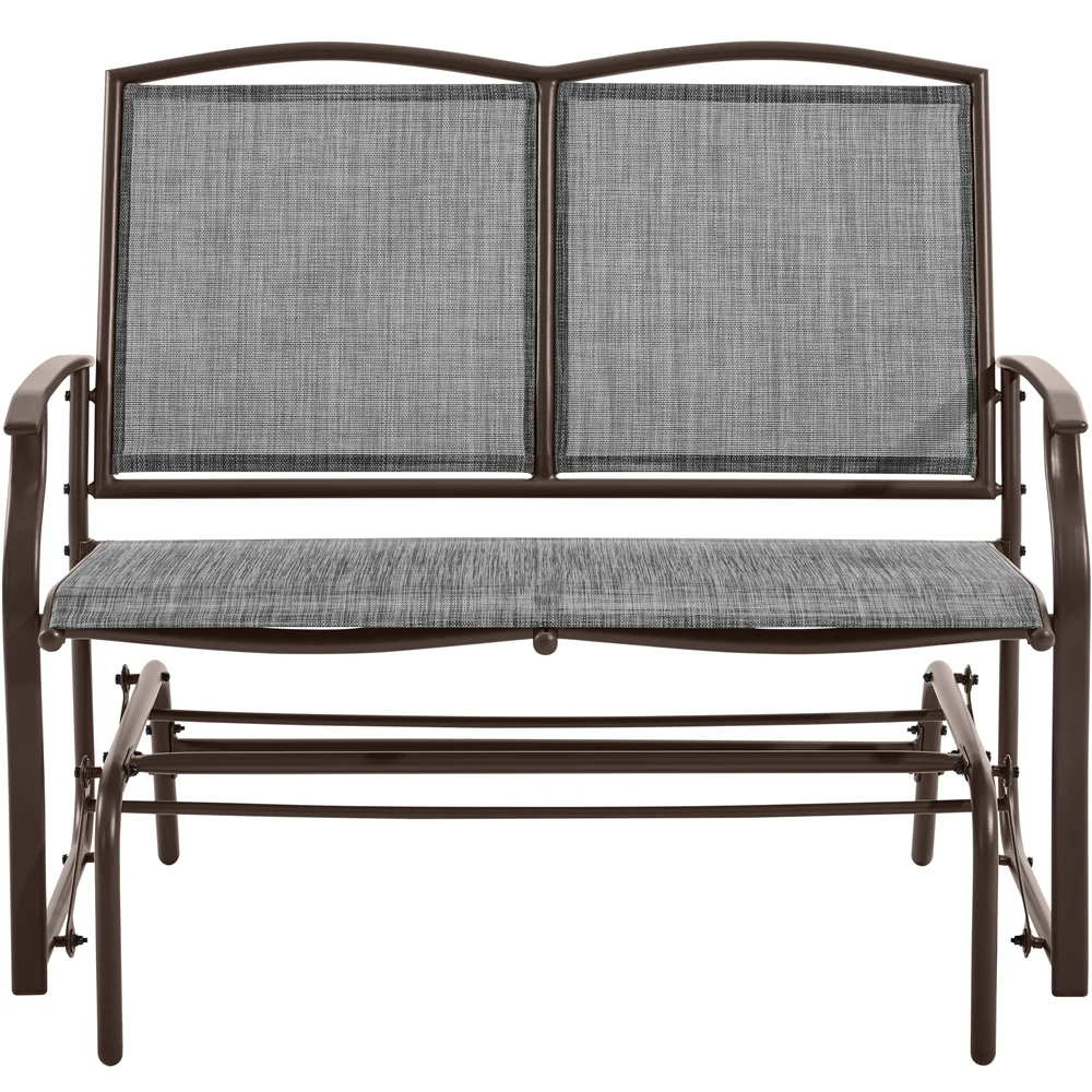 Yaheetech 2-Person Patio Glider Bench with Steel Frame, Gray - Curated Treasures Market