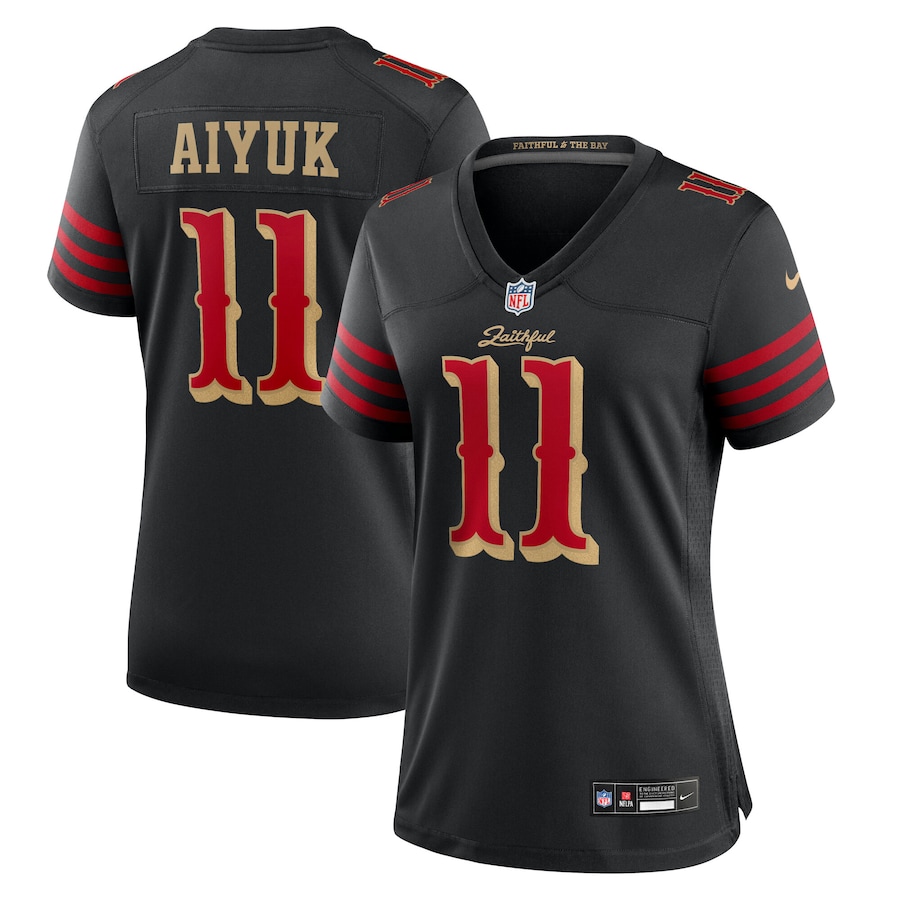 Women's San Francisco 49ers Brandon Aiyuk Nike Black 2025 Rivalries Collection Game Jersey