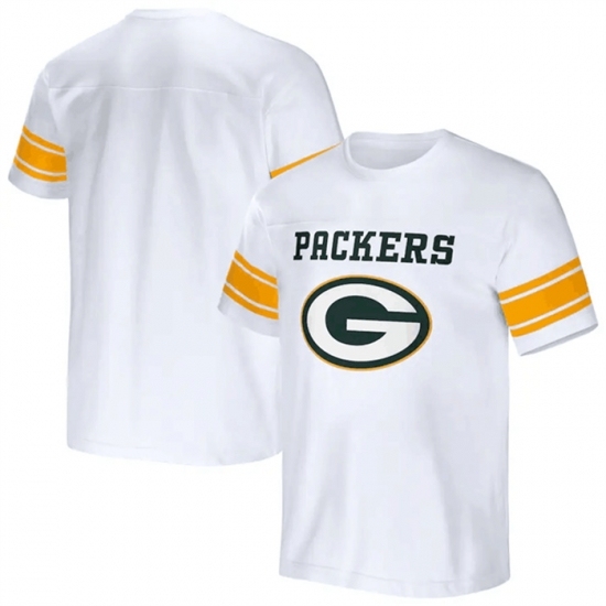 Men's Green Bay Packers White X Darius Rucker Collection Football Striped T Shirt
