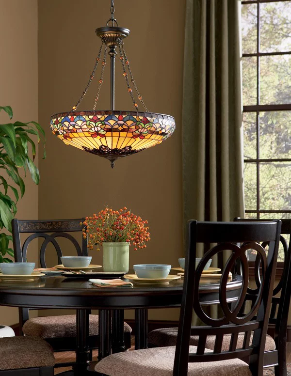 4 Light Tiffany Bowl Pendant Chandelier Tiffany Lighting Bailey Street Home 71-Bel-619872