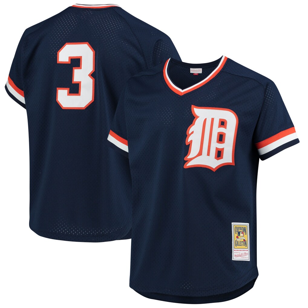 Men's Detroit Tigers Alan Trammell Mitchell & Ness Navy Authentic Batting Practice Jersey