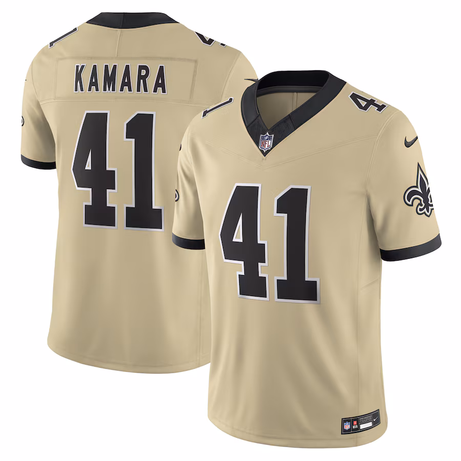 Men's New Orleans Saints Alvin Kamara Nike Gold Alternate Gameday Golds Alternate Vapor F.U.S.E. Limited Jersey