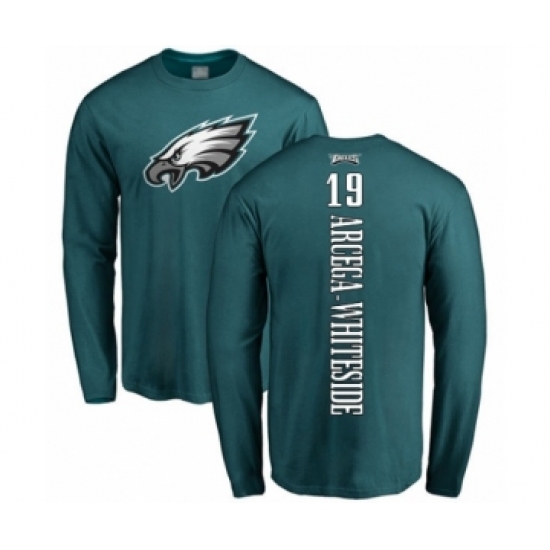 Philadelphia Eagles #19 JJ Arcega-Whiteside Green Backer Long Sleeve T-Shirt