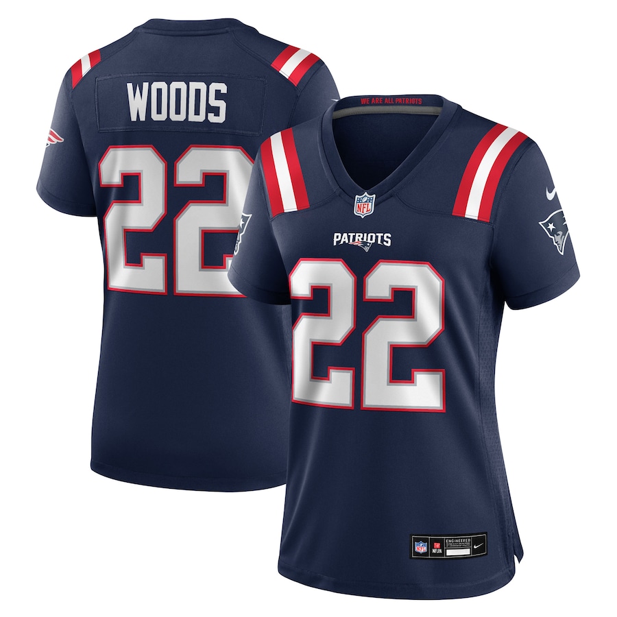Women's New England Patriots Charles Woods Nike Navy Team Game Jersey