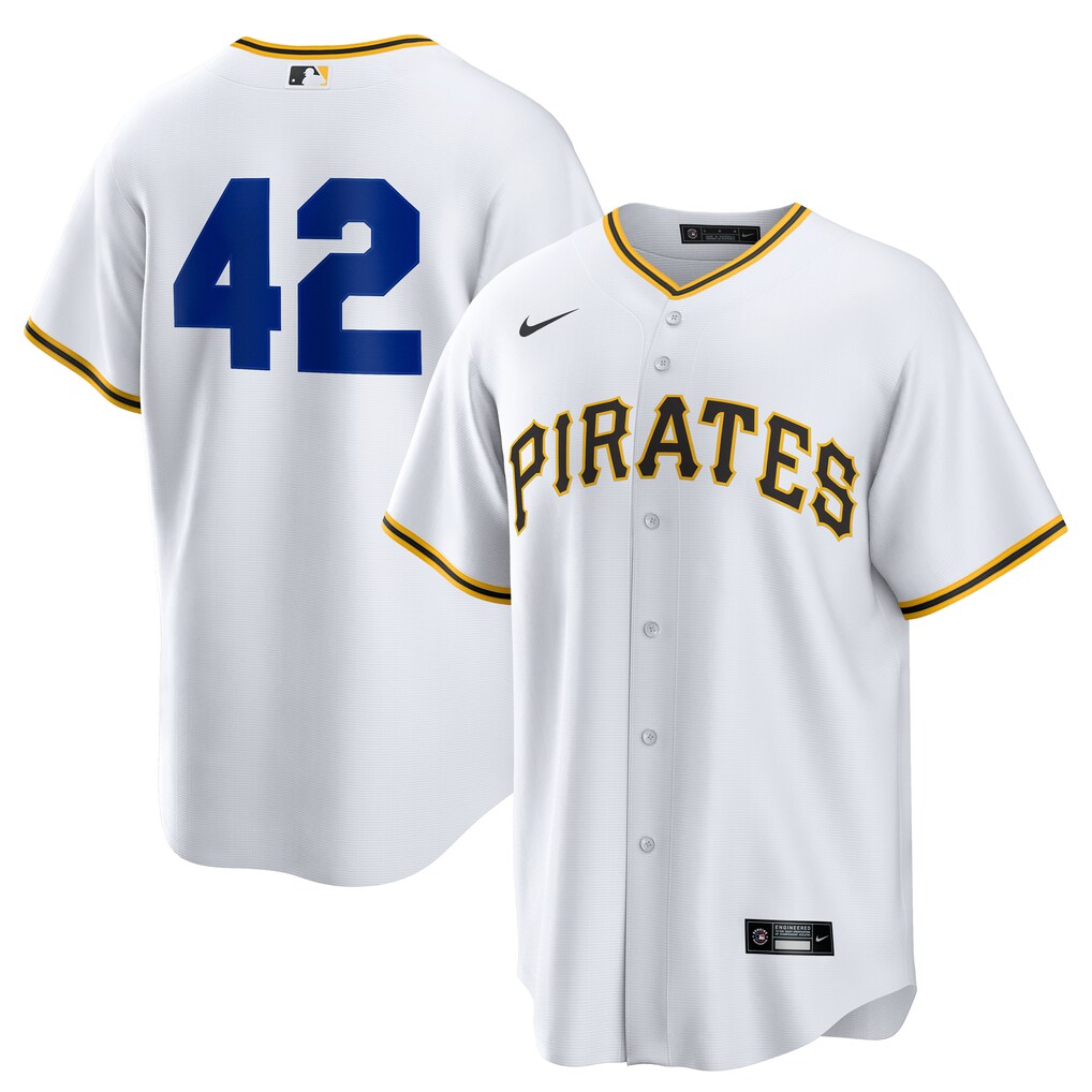 Men's Pittsburgh Pirates Nike White Home  2025 Jackie Robinson Day Replica Jersey