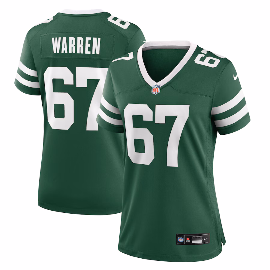 Women's New York Jets Carter Warren Nike Legacy Green Game Jersey