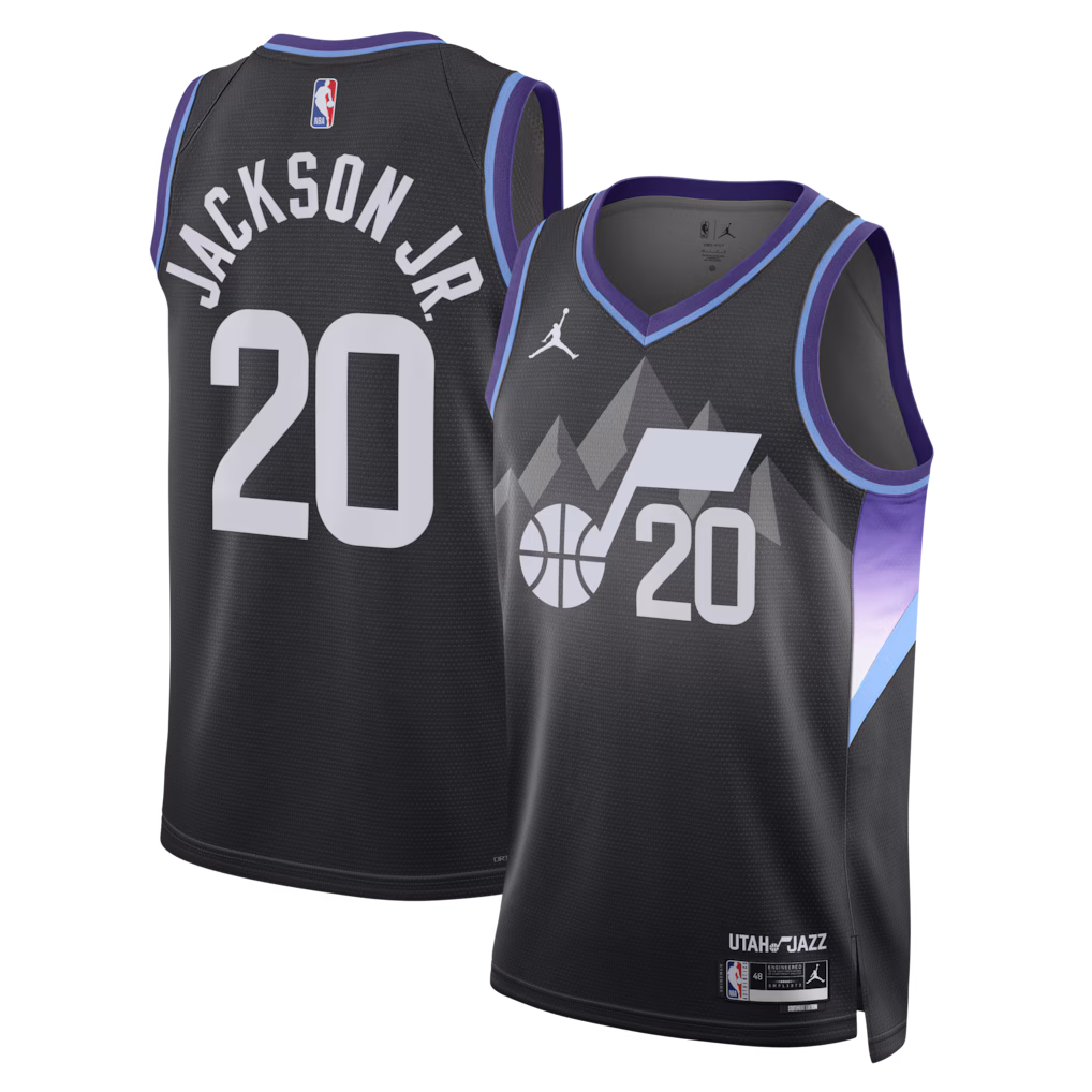 Unisex Utah Jazz Jaren Jackson Jr. Jordan Brand Black Swingman Jersey - Statement Edition