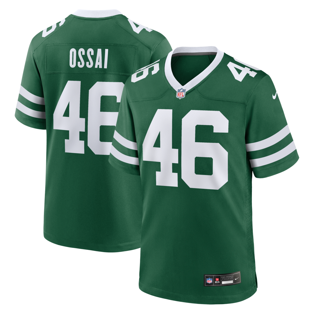 Men's New York Jets Joseph Ossai Nike Legacy Green Team Game Jersey
