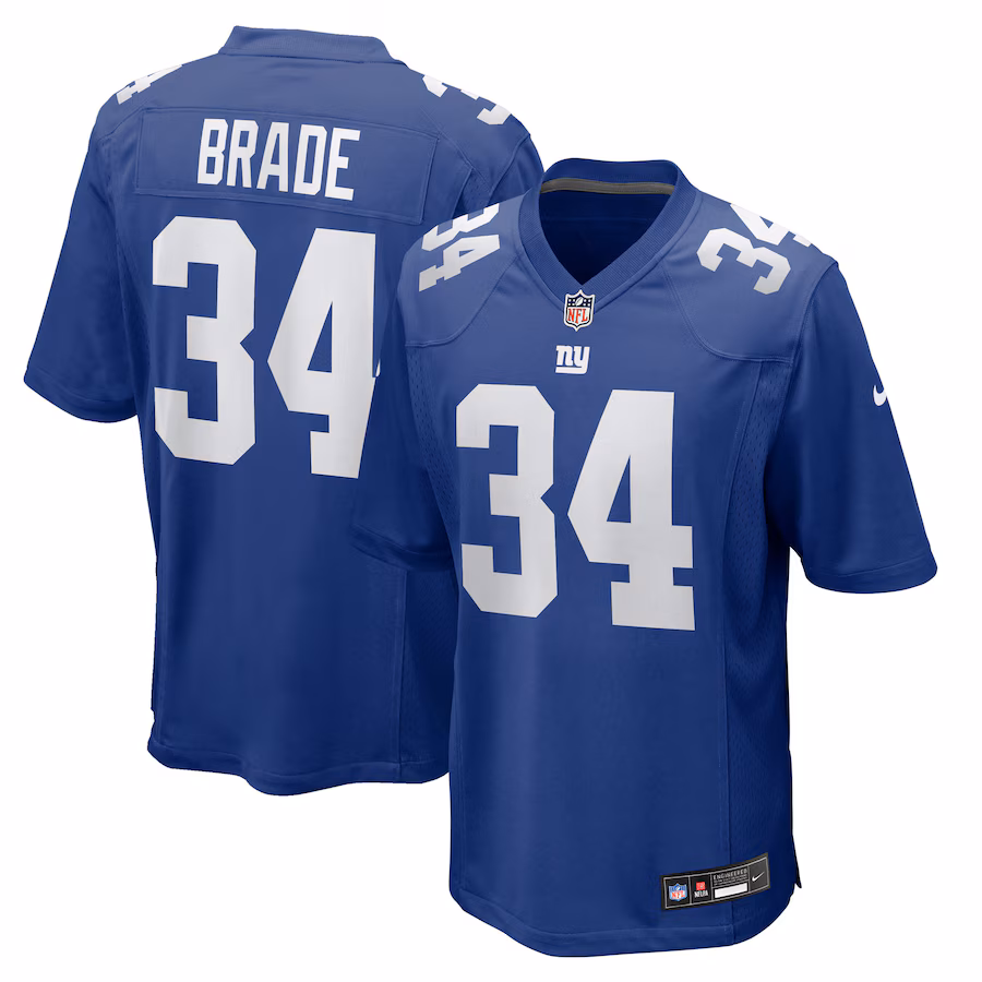 Men's New York Giants Beau Brade Nike Royal Team Game Jersey