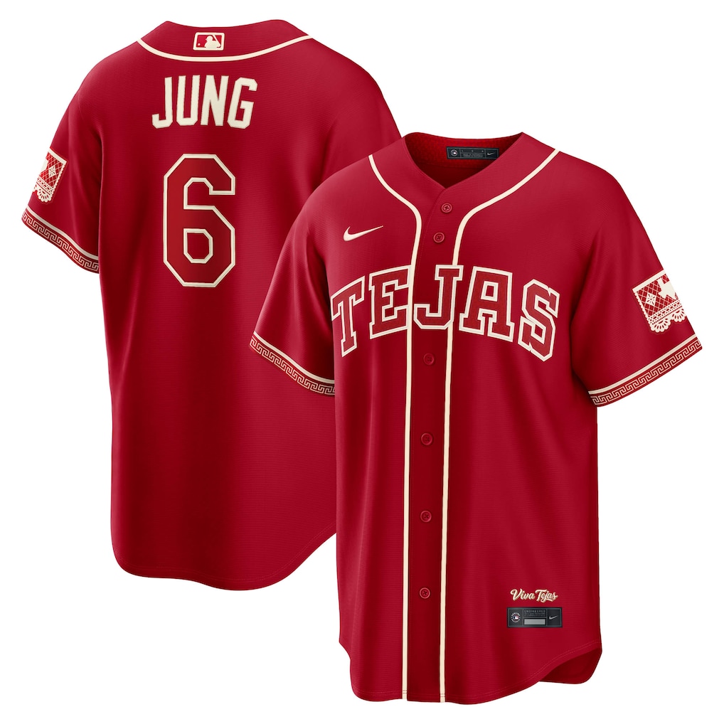 Men's Texas Rangers Josh Jung Nike Red 2026 City Connect Stadium Jersey