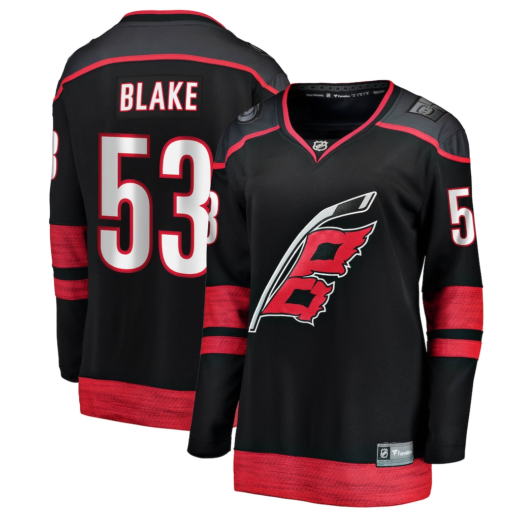 Women's Carolina Hurricanes Jackson Blake Fanatics Black Home Breakaway Jersey