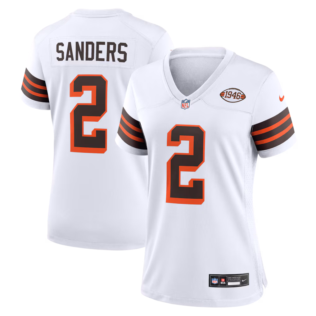 Women's Cleveland Browns Shedeur Sanders Nike White Alternate Game Jersey