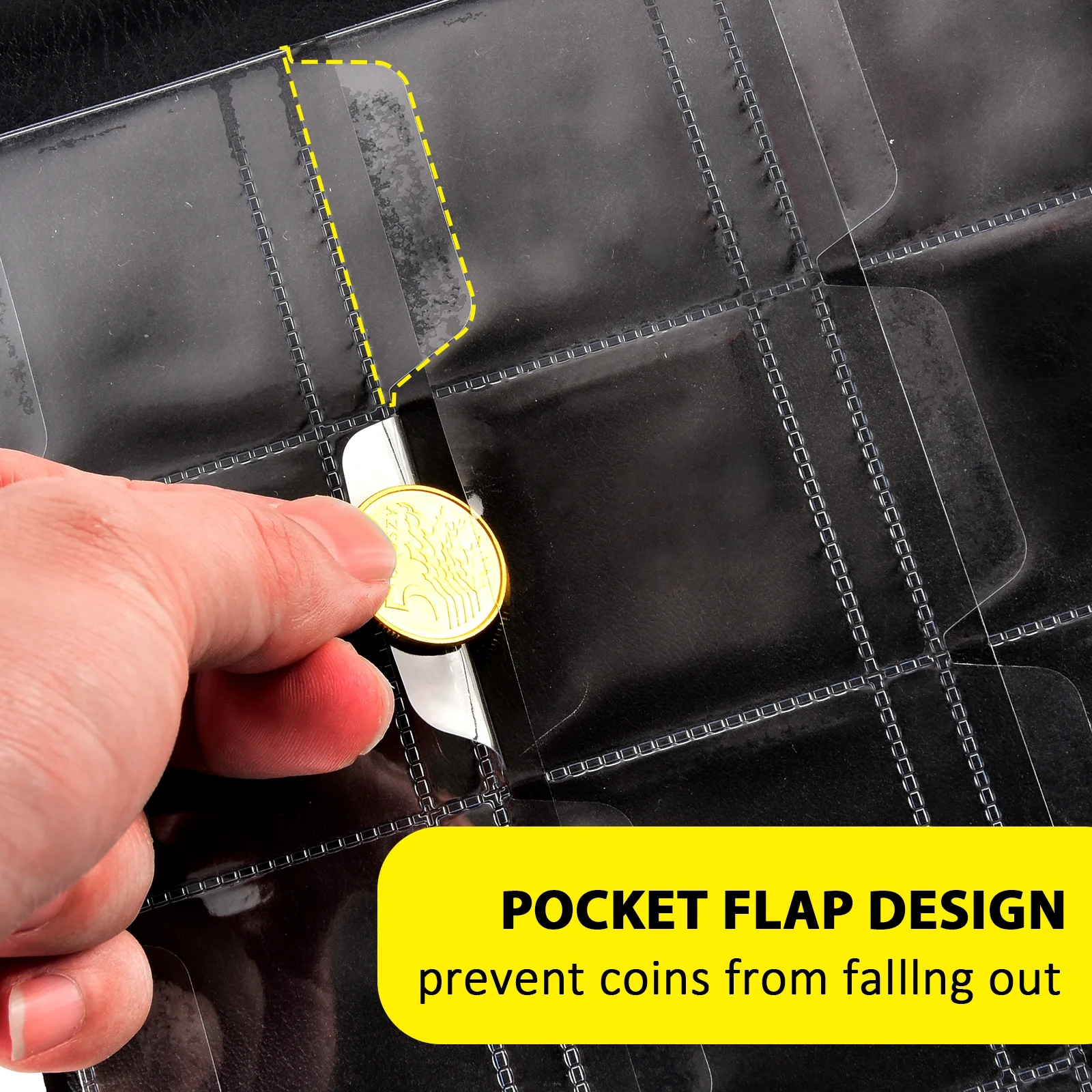 Coin Collection Supplies Holder Book for Collectors, 300 Pockets Coin Collection Organizer Storage Box Case Album for 20/25/ 27/30/ 38mm Coins- Black - Curated Treasures Market