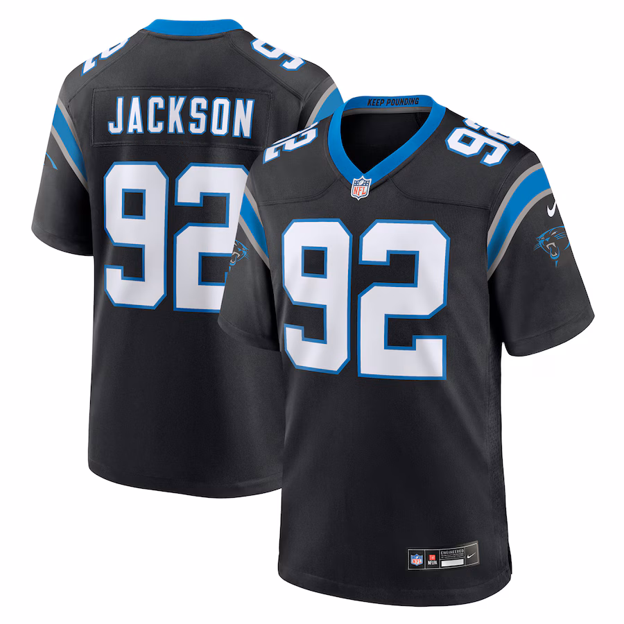 Men's Carolina Panthers Cam Jackson Nike Black Team Game Jersey