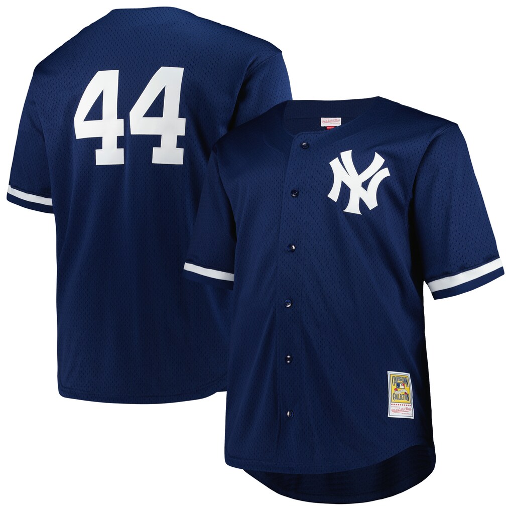 Men's New York Yankees Reggie Jackson Mitchell & Ness Navy Big & Tall Cooperstown Mesh Batting Practice Jersey